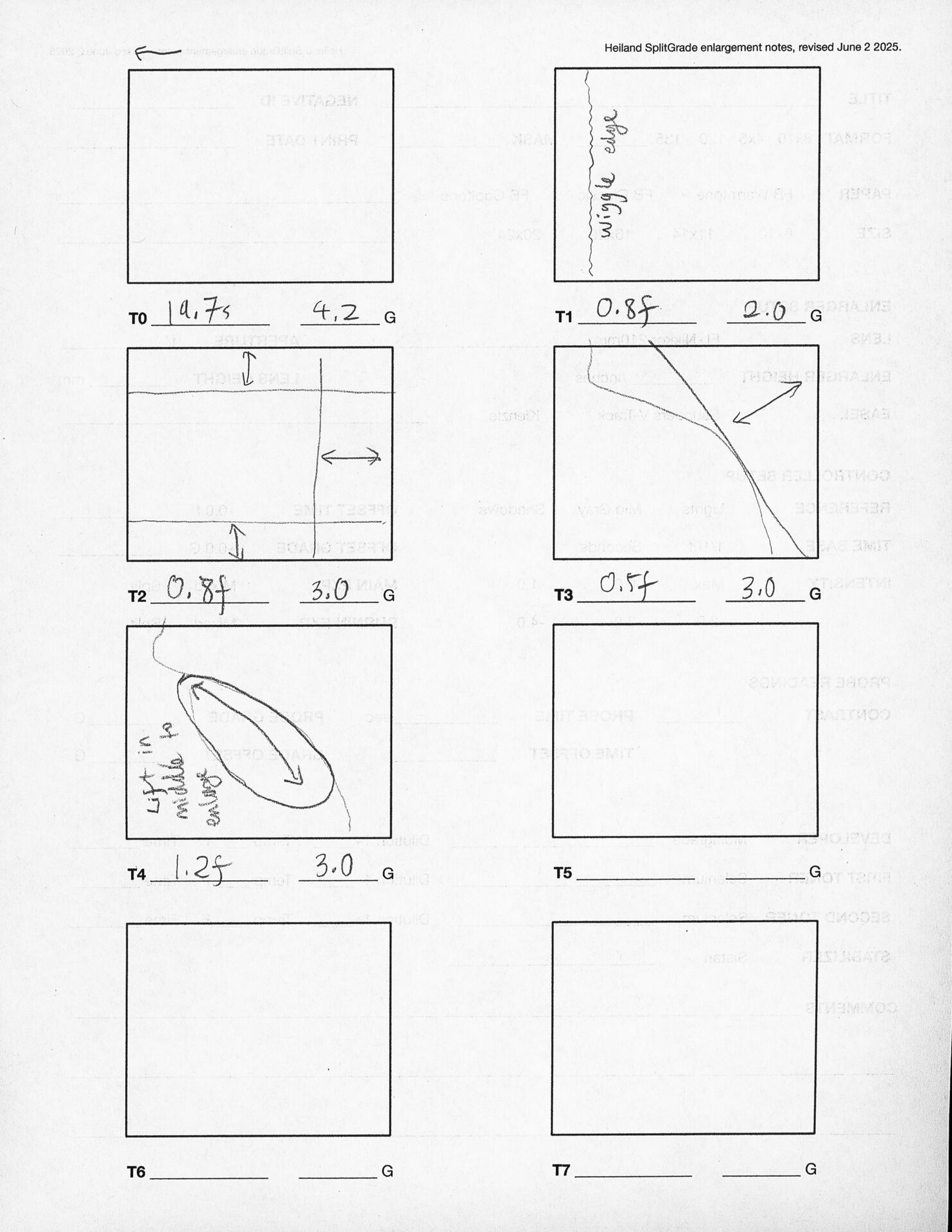 Printing notes (rear)