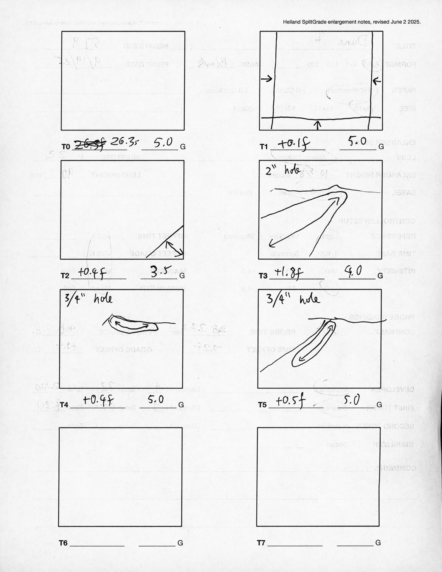 Printing notes (rear)