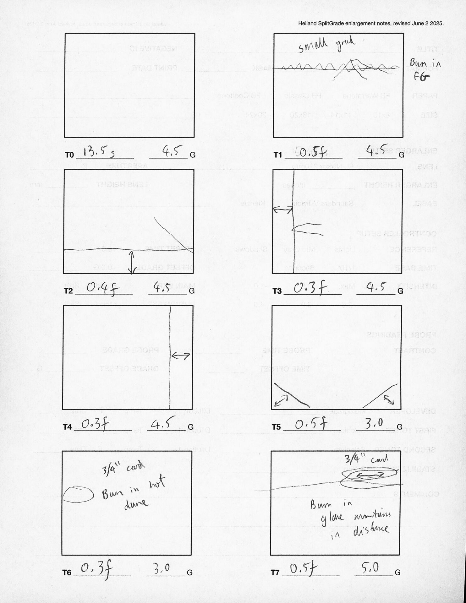Printing notes (rear)