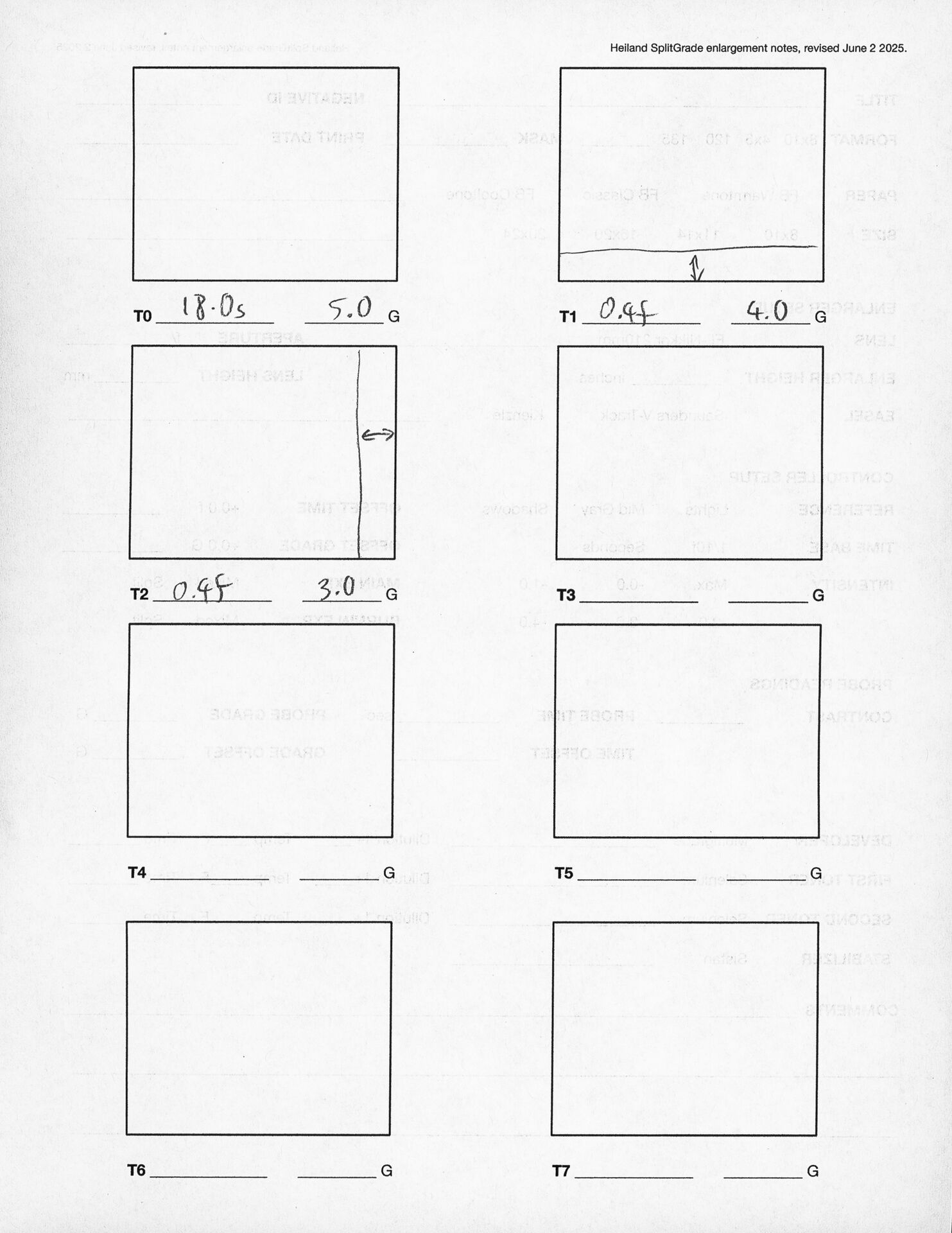 Printing notes (rear)